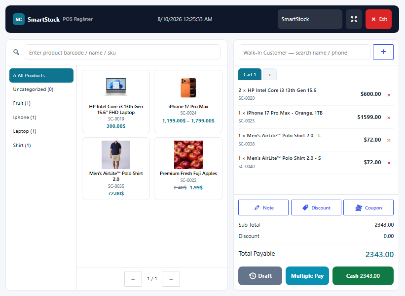 SmartStock POS Register